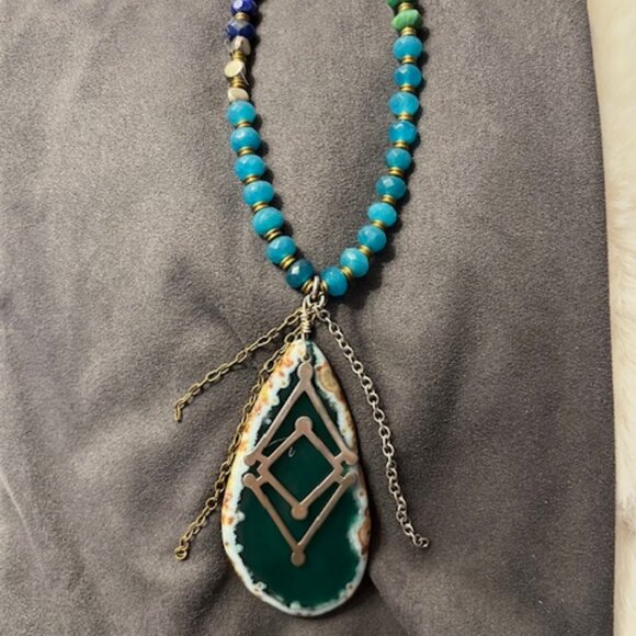 Silpada Two-Tone Metal & Multi-Stone Statement Necklase - Picture 3 of 5